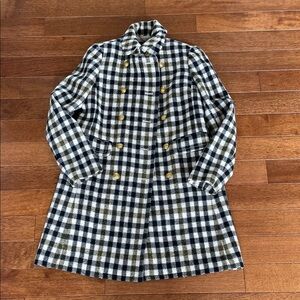 J. Crew Black and White Checkered Coat